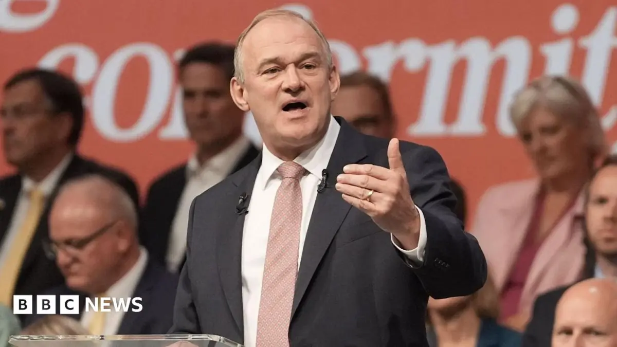 Lib Dem leader Davey giving speech on final day of party conference