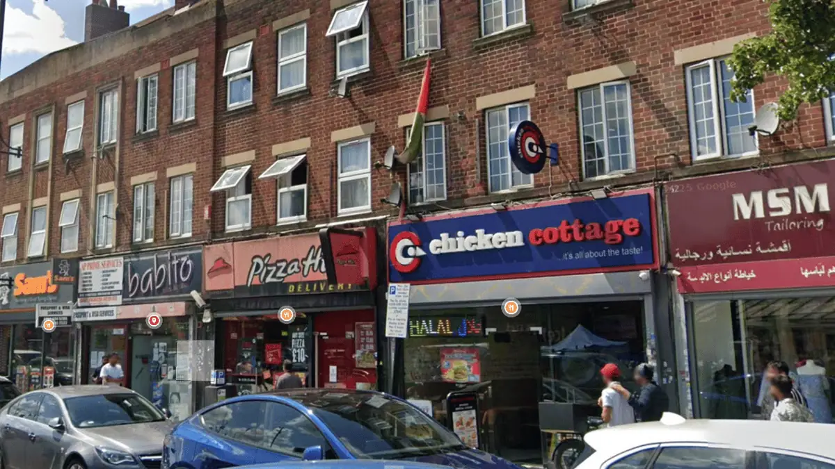 Man rushed to hospital after Pizza Hut sign crashes down on him in busy London street