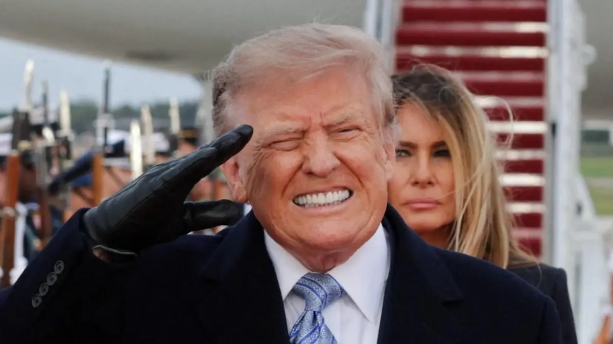 Trump winces after fighter jets roar above him during military flyover