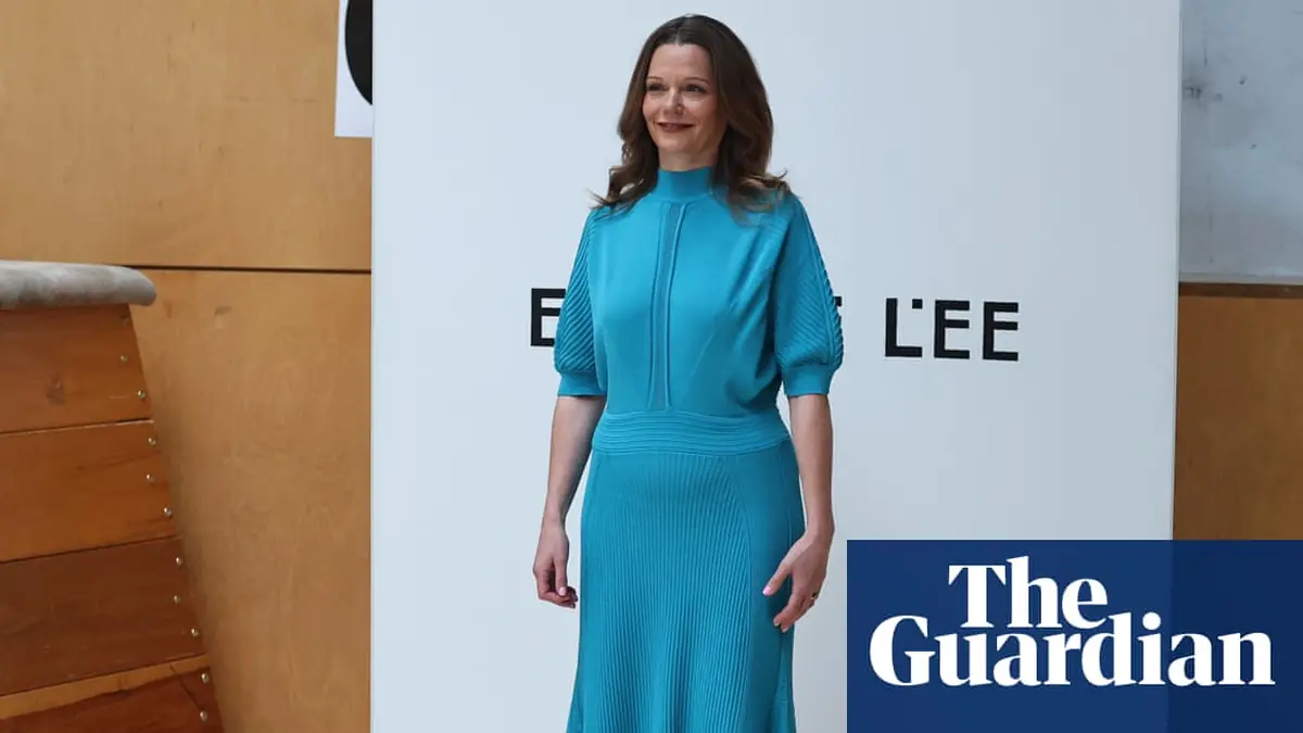 Victoria Starmer models clothes at London fashion week show