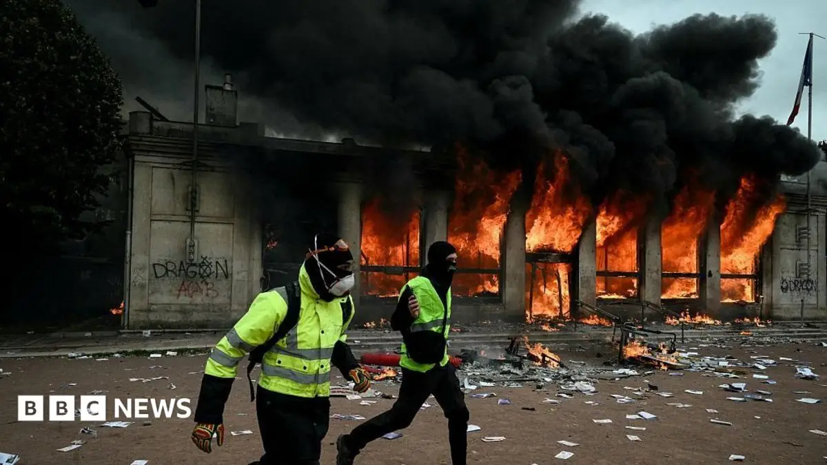Violent clashes, looting and buildings ablaze in France as over 1,200 arrested after protests